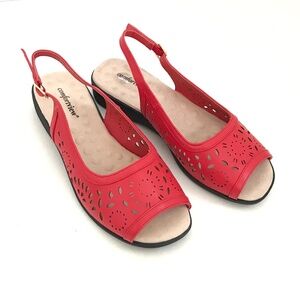 COMFORTVIEW Red Comfort Sandals Slingback Mary Women’s Size 9.5 WIDE WIDTH